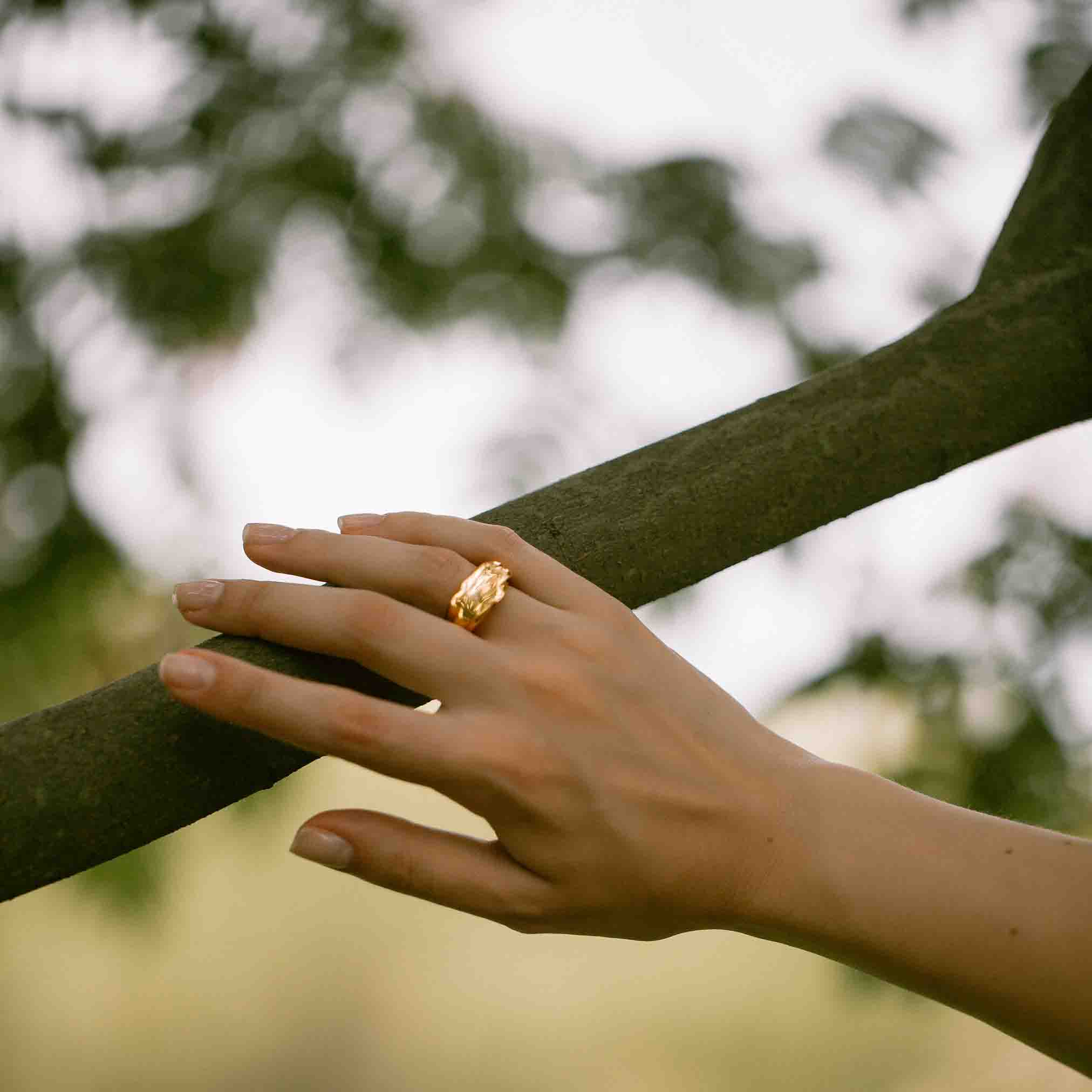 Bold Platform Silver and Gold-Plated Vermeil Ring